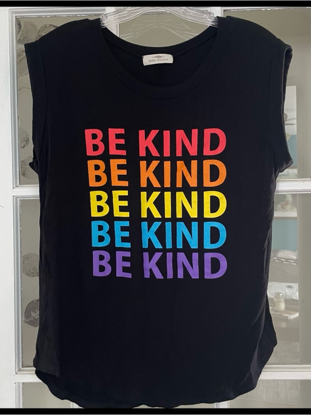 🆕 {Rebel Society} "Be Kind" Rainbow Graphic Tee